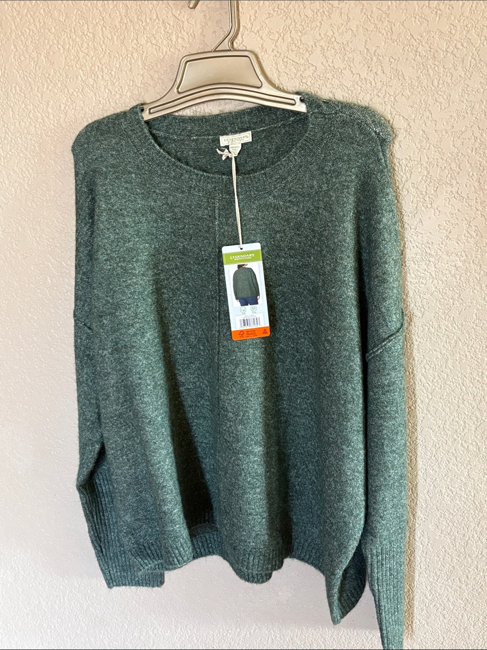 Legendary Outfitters Crewneck Sweater in Heathered Green NWT